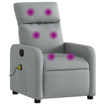 vidaXL Massage-Relaxsessel Hellgrau Stoff