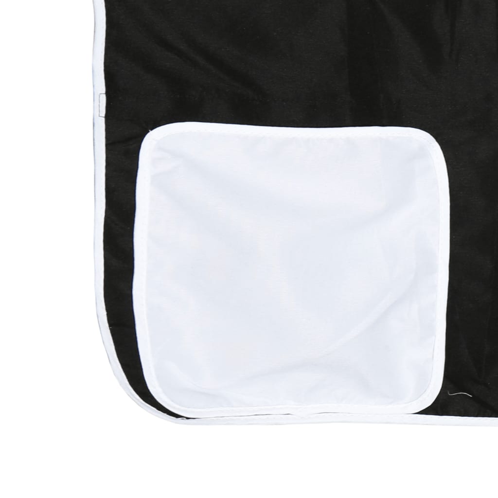 vidaXL Kinderhochbett mit Turm Weiß & Schwarz 80x200 cm Kiefernholz
