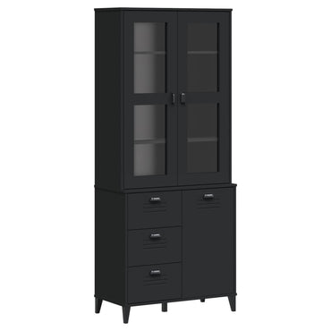 vidaXL Highboard VIKEN Schwarz 80x40x190 cm Massivholz Kiefer