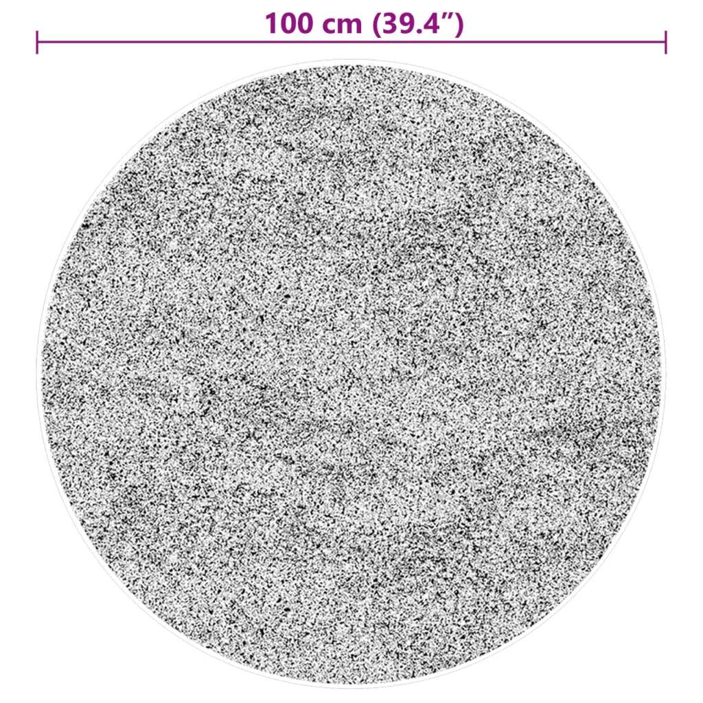 vidaXL Teppich HUARTE Kurzflor Weich und Waschbar Beige Ø 100 cm