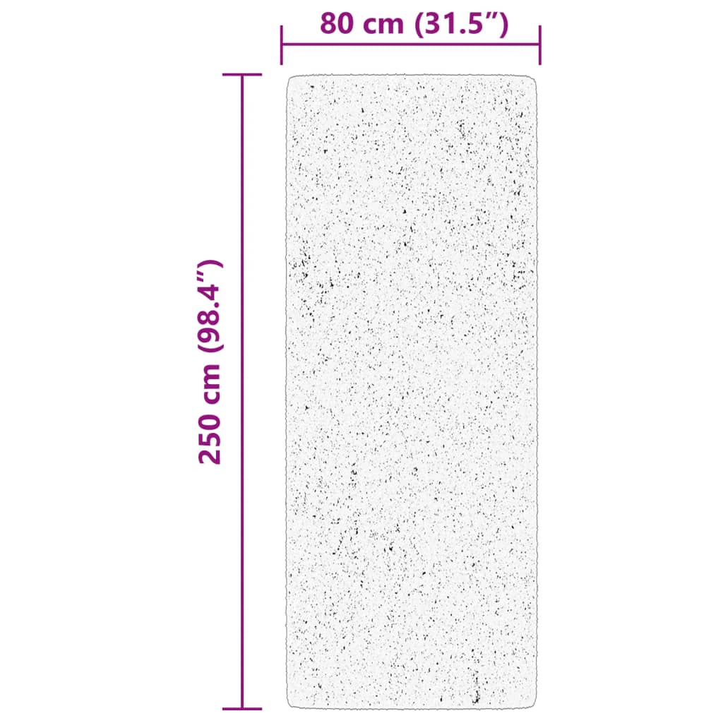 vidaXL Teppich HUARTE Kurzflor Weich und Waschbar Creme 80x250 cm