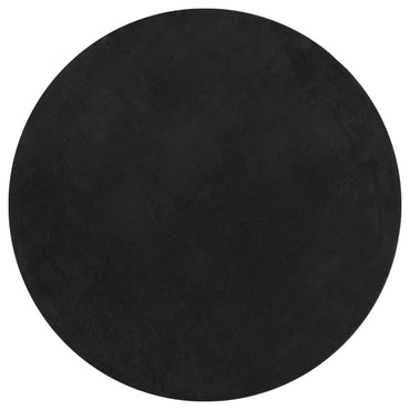 vidaXL Teppich HUARTE Kurzflor Weich und Waschbar Schwarz Ø 100 cm