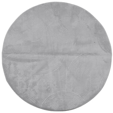 vidaXL Teppich IZA Kurzflor Skandinavischer Look Grau Ø 200 cm