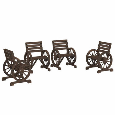 vidaXL Chaises de jardin 4 pcs Bois de sapin massif