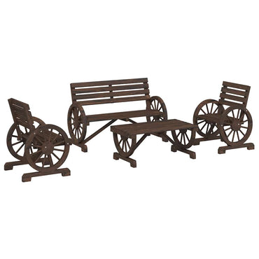 vidaXL Salon de jardin 4 pcs Bois de sapin massif