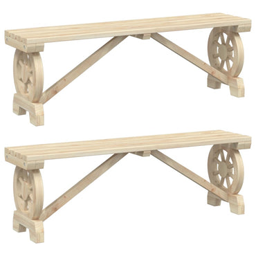 vidaXL Bancs de jardin 2 pcs Bois de sapin massif