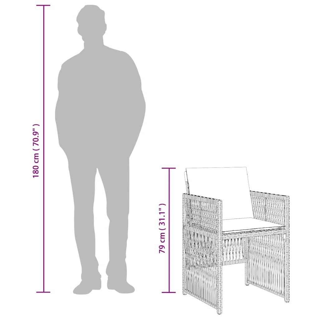 Gartenstühle mit Kissen 4 Stk. Beige Poly Rattan