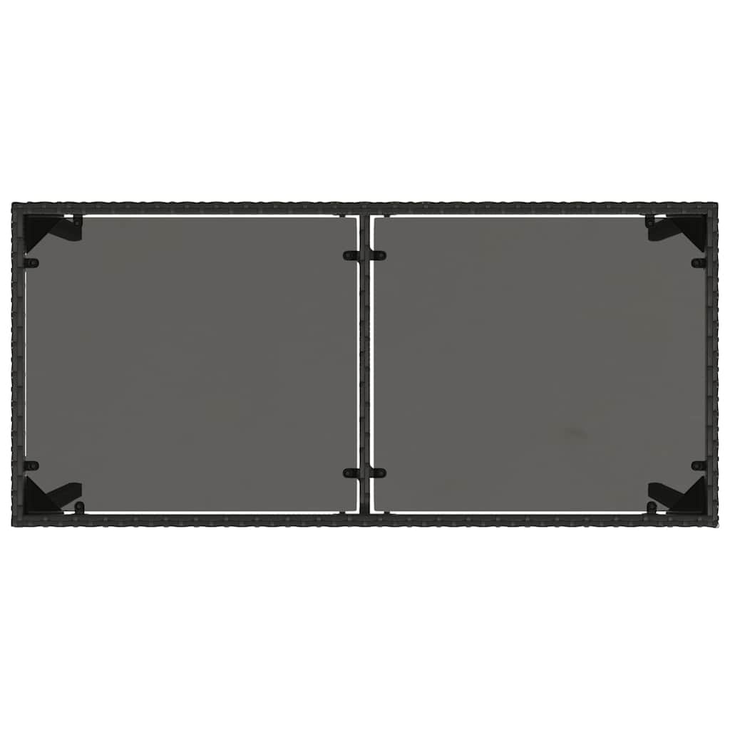 5-tlg. Garten-Essgruppe mit Kissen Schwarz Poly Rattan