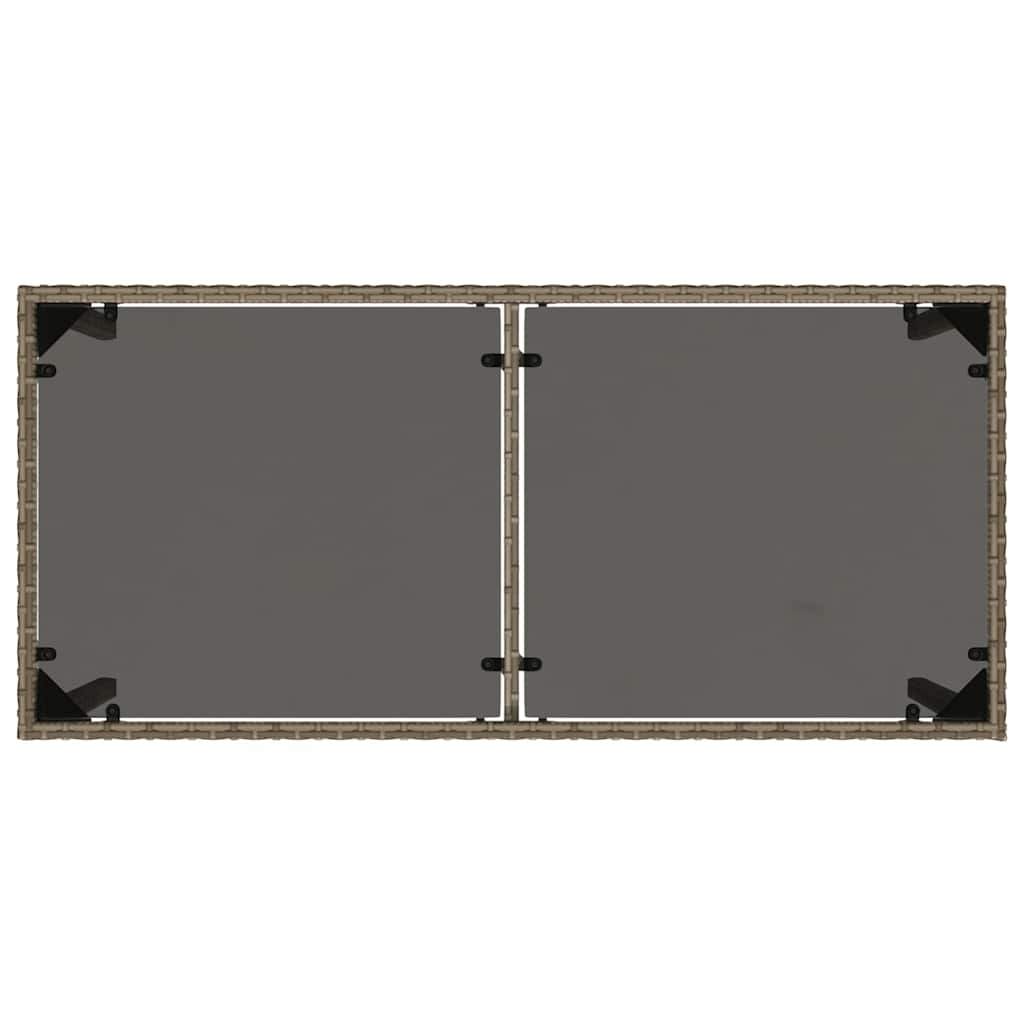 5-tlg. Garten-Essgruppe mit Kissen Grau Poly Rattan