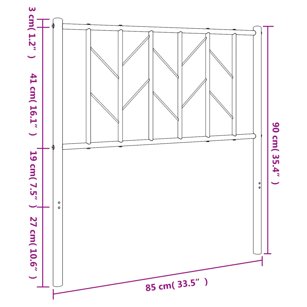 vidaXL Ersatz-Kopfteil Metall Weiß 80 cm
