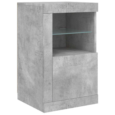 vidaXL Beistellschrank mit LED-Leuchten Betongrau Holzwerkstoff
