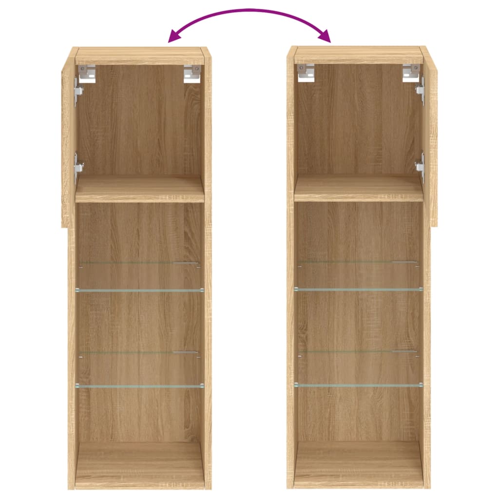 vidaXL TV-Schrank mit LED-Leuchten Sonoma-Eiche 30,5x30x90 cm
