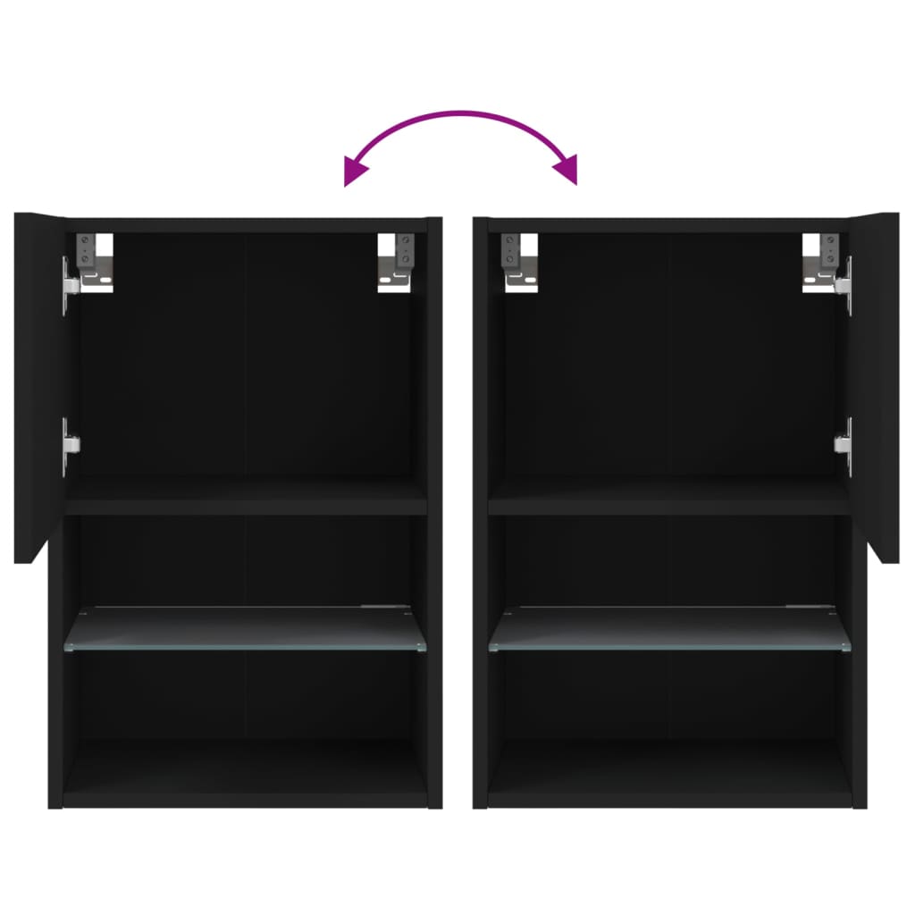 vidaXL TV-Schrank mit LED-Leuchten Schwarz 40,5x30x60 cm