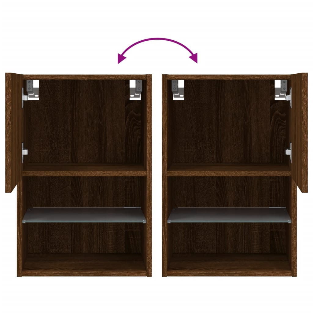 vidaXL TV-Schrank mit LED-Leuchten Braun Eichen-Optik 40,5x30x60 cm