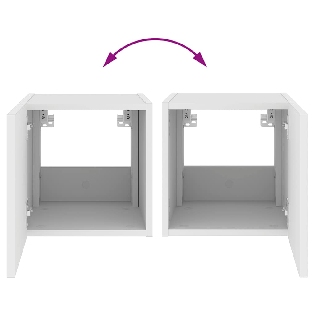 vidaXL TV-Wandschrank mit LED-Leuchten Weiß 30,5x35x30 cm