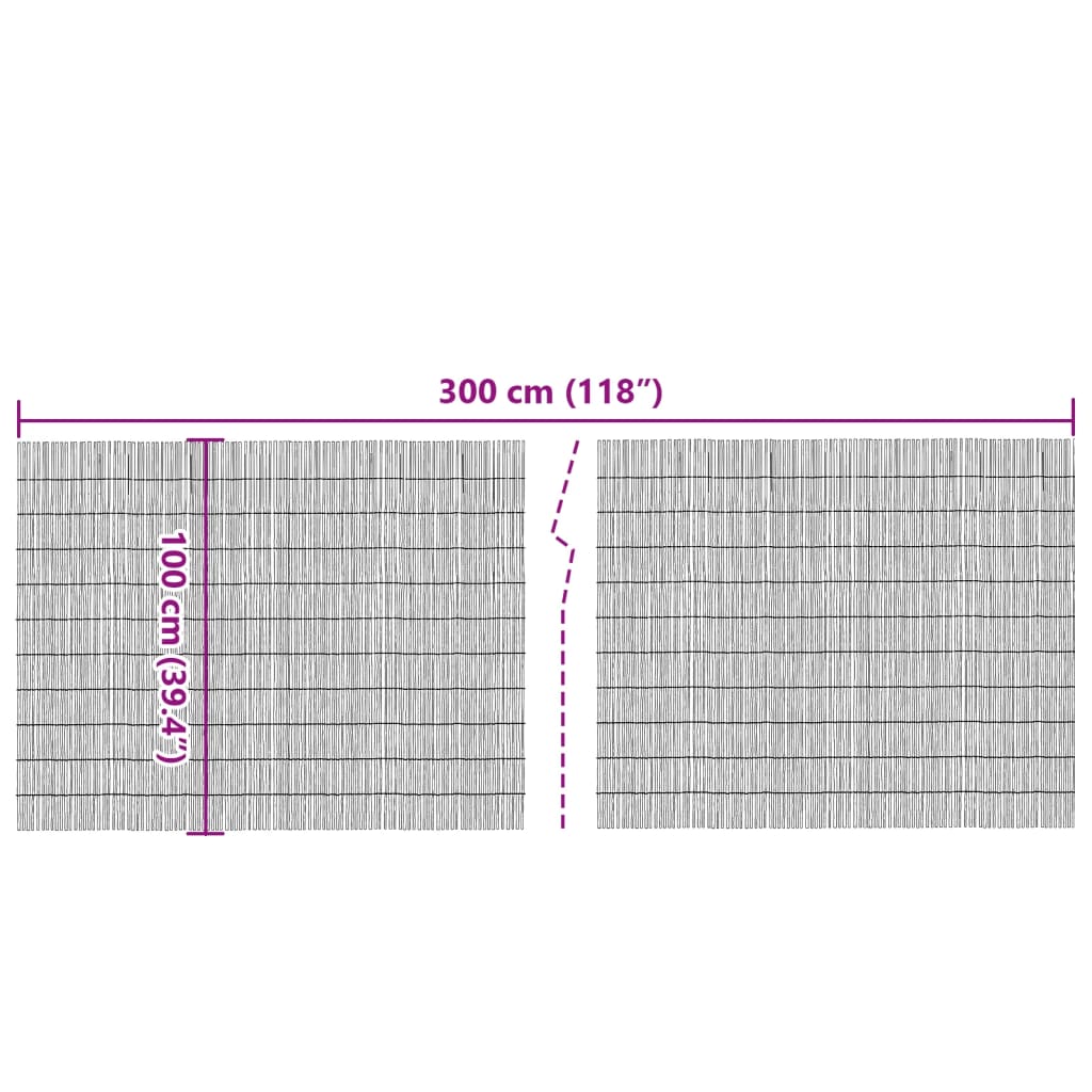 vidaXL Gartenzaun 300x100 cm Schilf