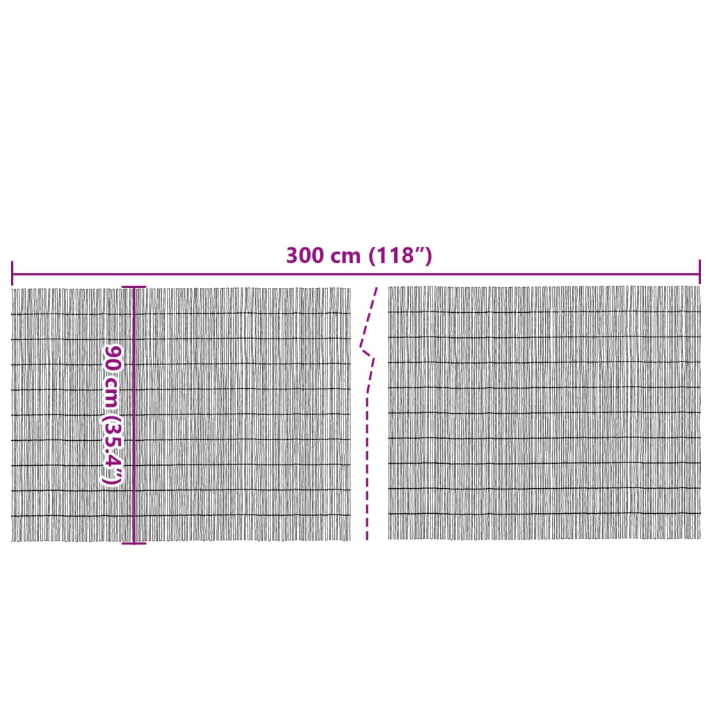 vidaXL Gartenzaun 300x90 cm Schilf