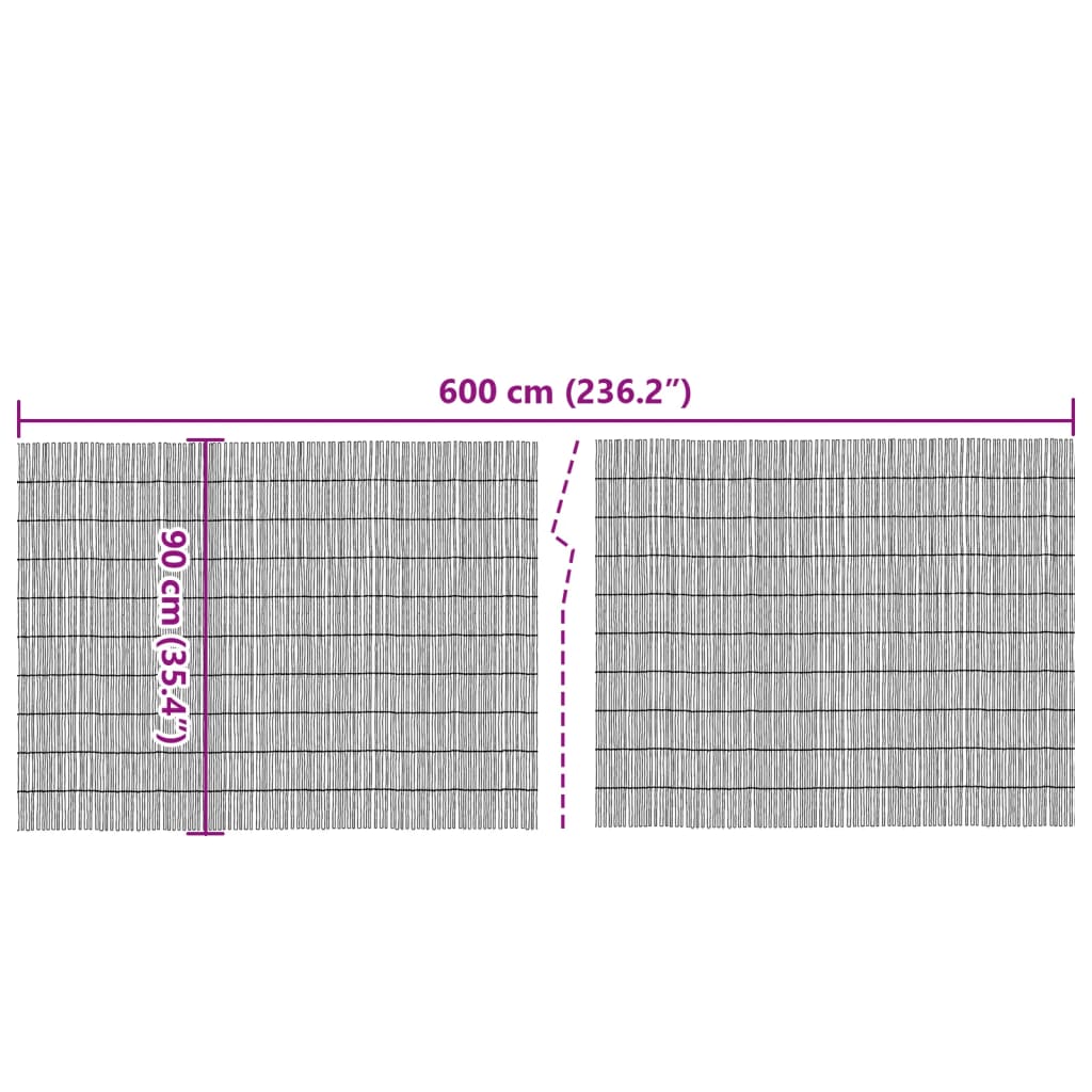 vidaXL Gartenzaun 600x90 cm Schilf