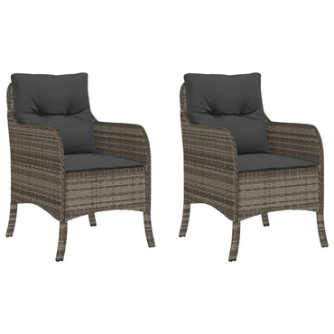 vidaXL Chaises de jardin avec coussins 2 pcs Gris Résine tressée