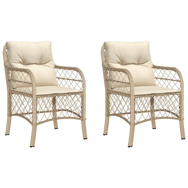 vidaXL Chaises de jardin avec coussins 2 pcs. Rotin synthétique beige