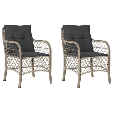 vidaXL Chaises de jardin avec coussins 2 pcs Gris clair Résine tressée