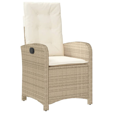 vidaXL Fauteuil de jardin avec coussins Réglable Beige Résine tressée