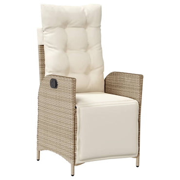 vidaXL Fauteuil de jardin avec repose-pieds Réglable Beige Résine tressée
