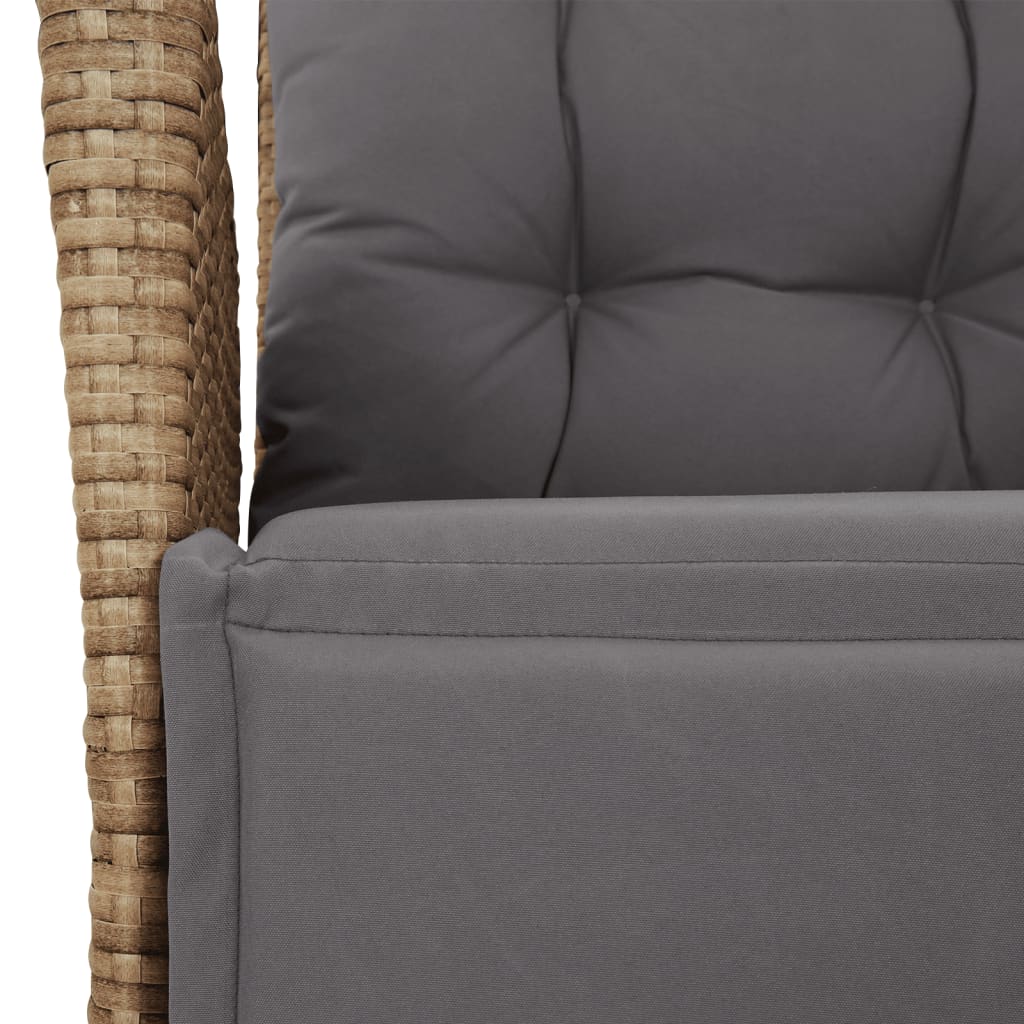 vidaXL 3-tlg. Bistro-Set mit Kissen Beigemischung Poly Rattan