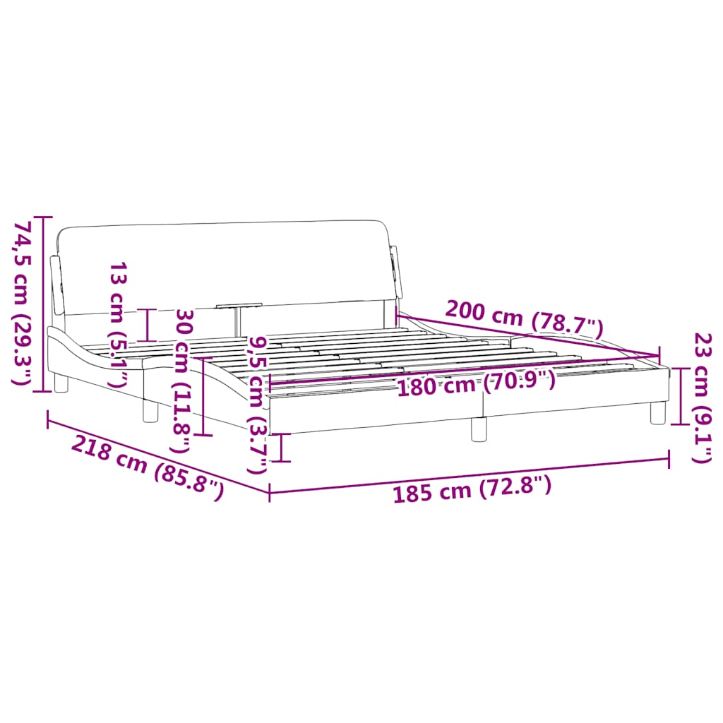 Bettgestell "Dover" Cappuccino-Braun 180x200 cm Kunstleder