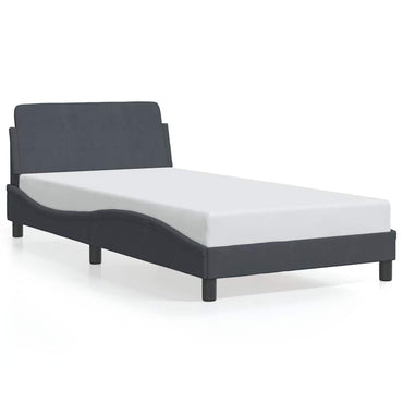 vidaXL Bettgestell "Dover" Dunkelgrau 100x203 cm Samt
