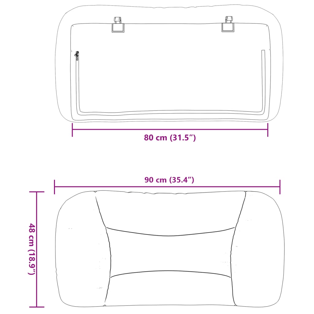 vidaXL Kopfteil-Kissen "Hvar" Braun 80 cm Kunstleder