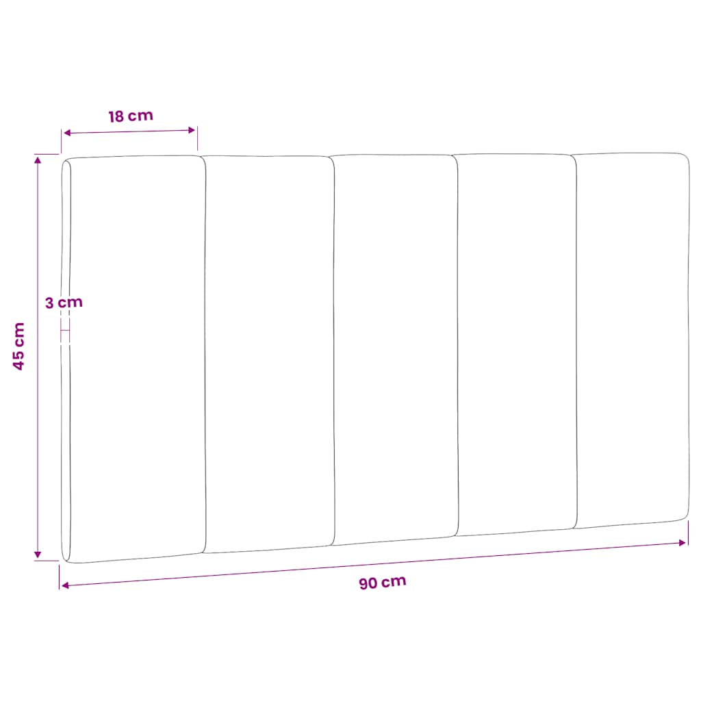 vidaXL Kopfteil-Kissen "Hanko" Dunkelgrau 90 cm Samt