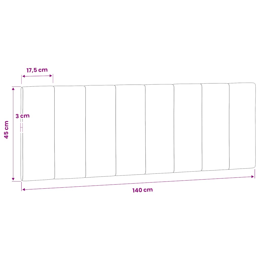 vidaXL Kopfteil-Kissen "Hanko" Dunkelgrau 140 cm Samt