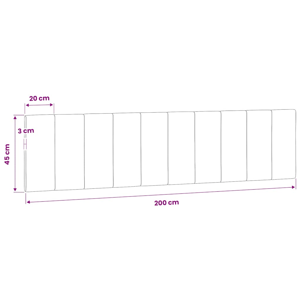 vidaXL Kopfteil-Kissen "Hanko" Blau 200 cm Samt