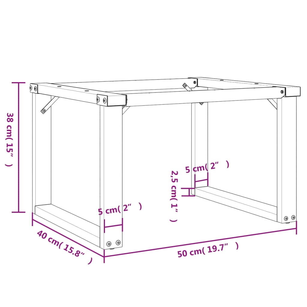 vidaXL Couchtischbeine O-Gestell 50x40x38 cm Stahl