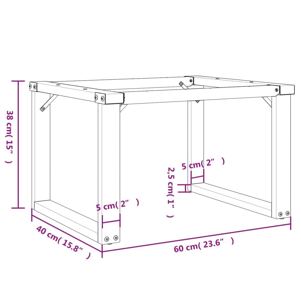 vidaXL Couchtischbeine O-Gestell 60x40x38 cm Stahl