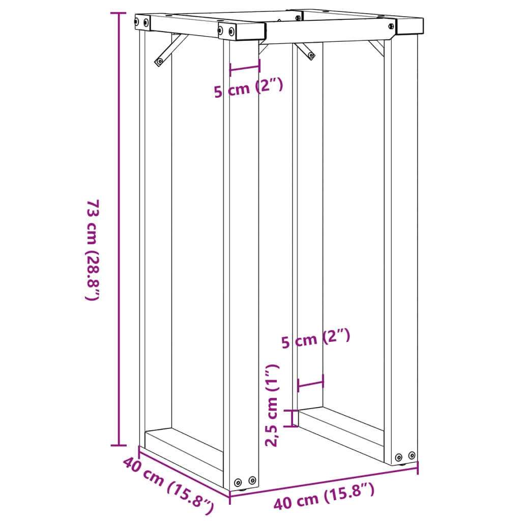 vidaXL Esstisch-Gestell in O-Form 40x40x73 cm Stahl