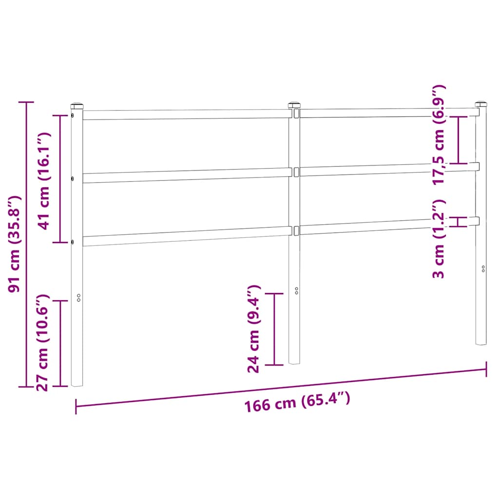 vidaXL Ersatz-Kopfteil Metall Weiß 160 cm