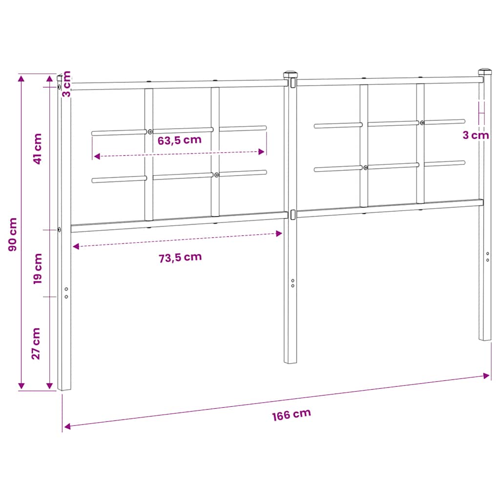 vidaXL Ersatz-Kopfteil Metall Weiß 160 cm