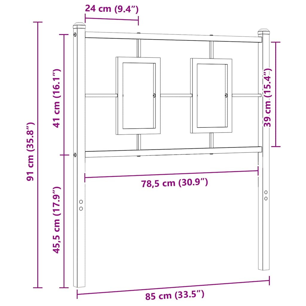 vidaXL Ersatz-Kopfteil Metall Weiß 80 cm