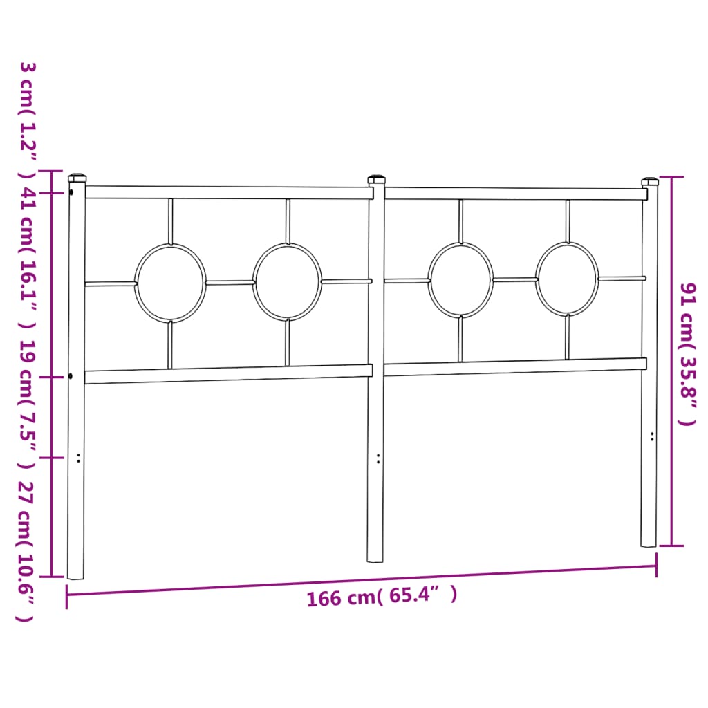 vidaXL Ersatz-Kopfteil Metall Schwarz 160 cm