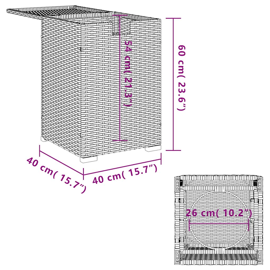 vidaXL Table basse cache-bouteille de gaz propane Marron 40x40x60 cm Résine tressée