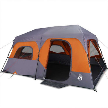 vidaXL Familienzelt 9 Personen Grau Orange Quick Release Wasserdicht