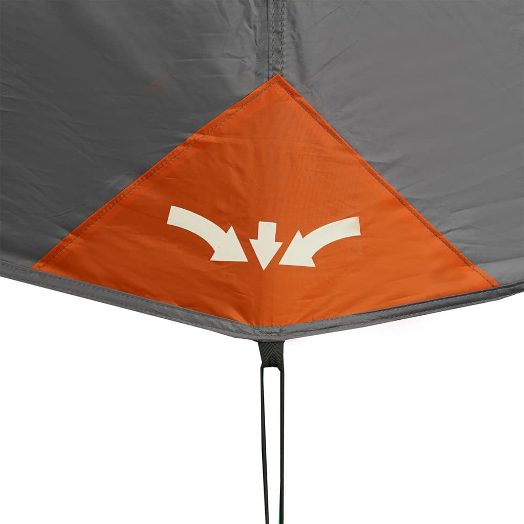 vidaXL Familienzelt mit LED 10 Personen Hellgrau Orange Quick Release