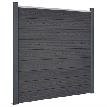 vidaXL Zaunelement-Set Grau 526x186 cm WPC