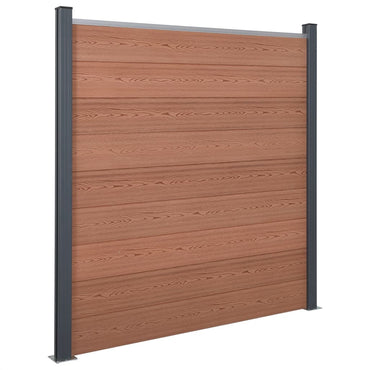 vidaXL Kit de panneau de clôture marron 353x186 cm WPC