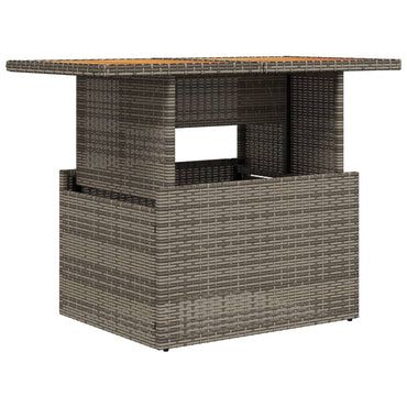 vidaXL Table de jardin Gris 100x55x73 cm Résine tressée et bois d'acacia