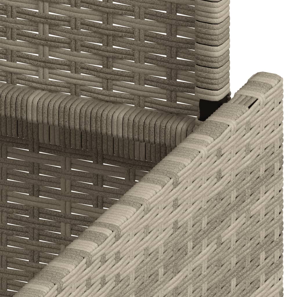 vidaXL Gartentisch mit Glasplatte Hellgrau 100x55x73 cm Poly Rattan