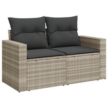 vidaXL Canapé de jardin 2 places avec coussins gris clair en résine tressée