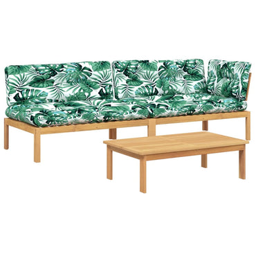 vidaXL Salon de jardin 3 pcs en palettes avec coussins Bois d'acacia